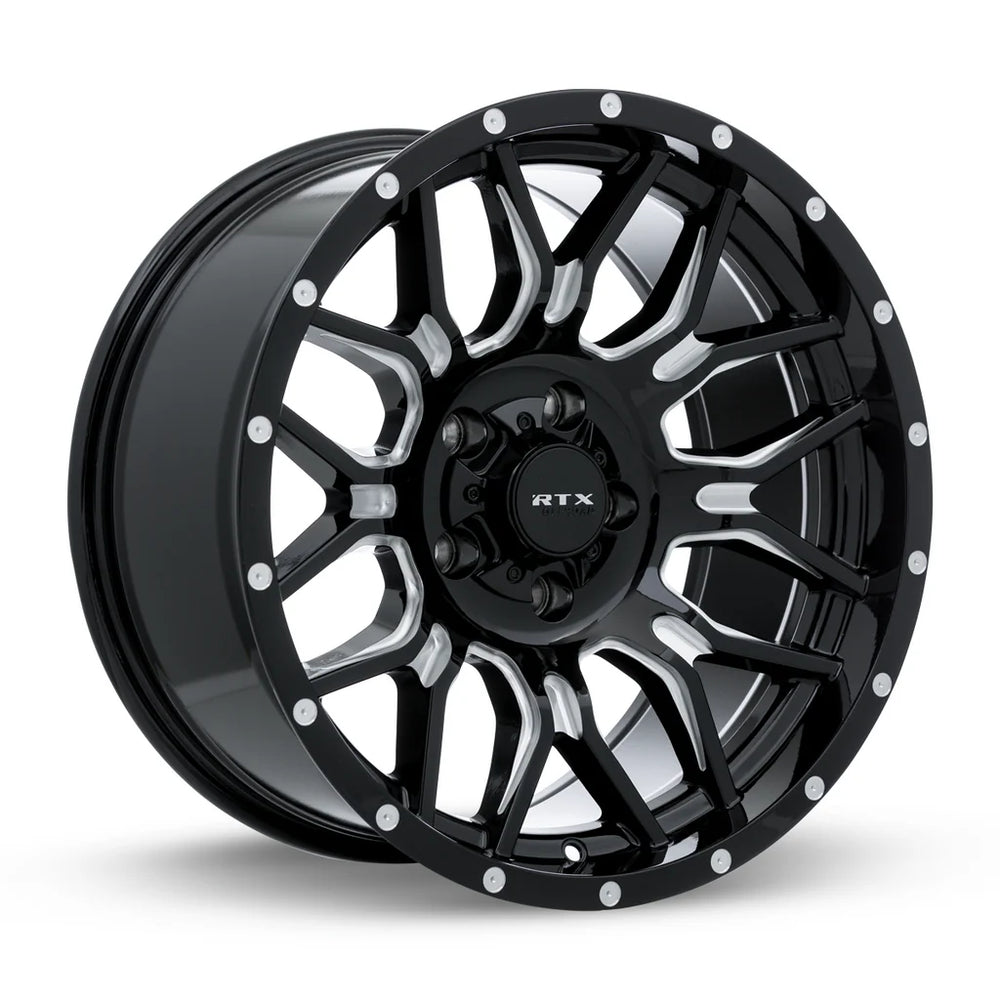CLAW 20X10 8X180 ET18 CB125.1 GLOSS BLACK MILLED WITH RIVETS