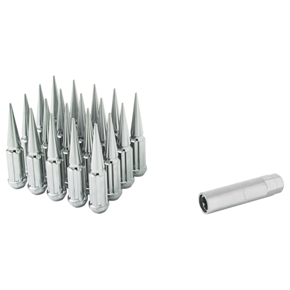Gorilla 8 LUG 14X1.5 SPIKE LUG INSTALL KIT CHROME
