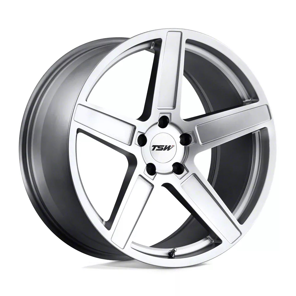 ~(33 lbs. 20X20X11)~ TSW ASCENT 18x9.5 5/114.3 ET40 CB76.1 MATTE TITANIUM SILVER