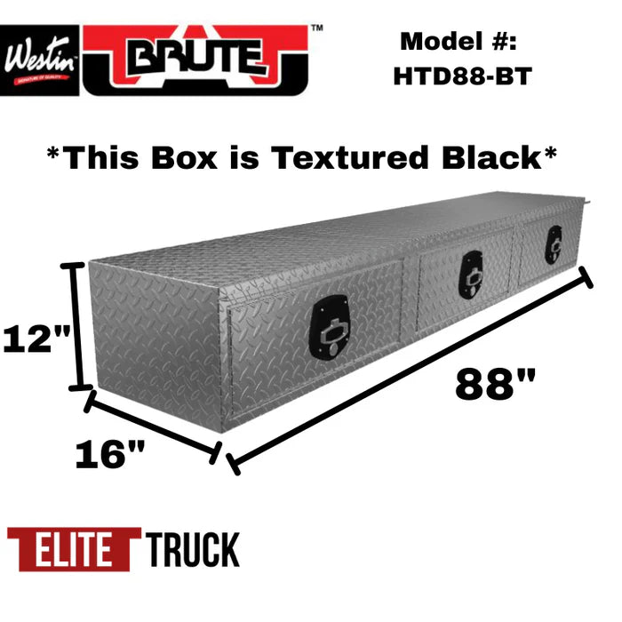 16IN X 12IN X 88INL STAKE BED TOP SIDER W/3 DRAWERS; BLACK