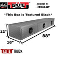 16IN X 12IN X 88INL STAKE BED TOP SIDER W/3 DRAWERS; BLACK