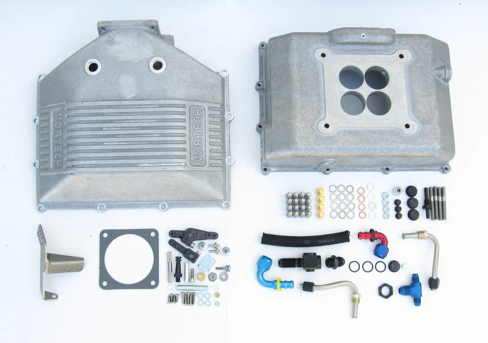 Carburetor Enclosure Assy w/Holley 4150 Fuel Lines Universal Satin Finish