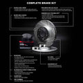 R1 89-93 Dodge D350 Front Drilled & Slotted Silver Brake Rotor Set w/Optimum OE Pads and Hardware