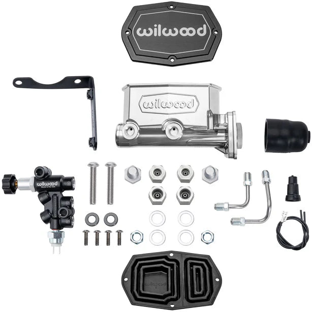 Wilwood Compact Tandem Master Cylinder w/ Combination Valve 1-1/8in Bore - Chrome