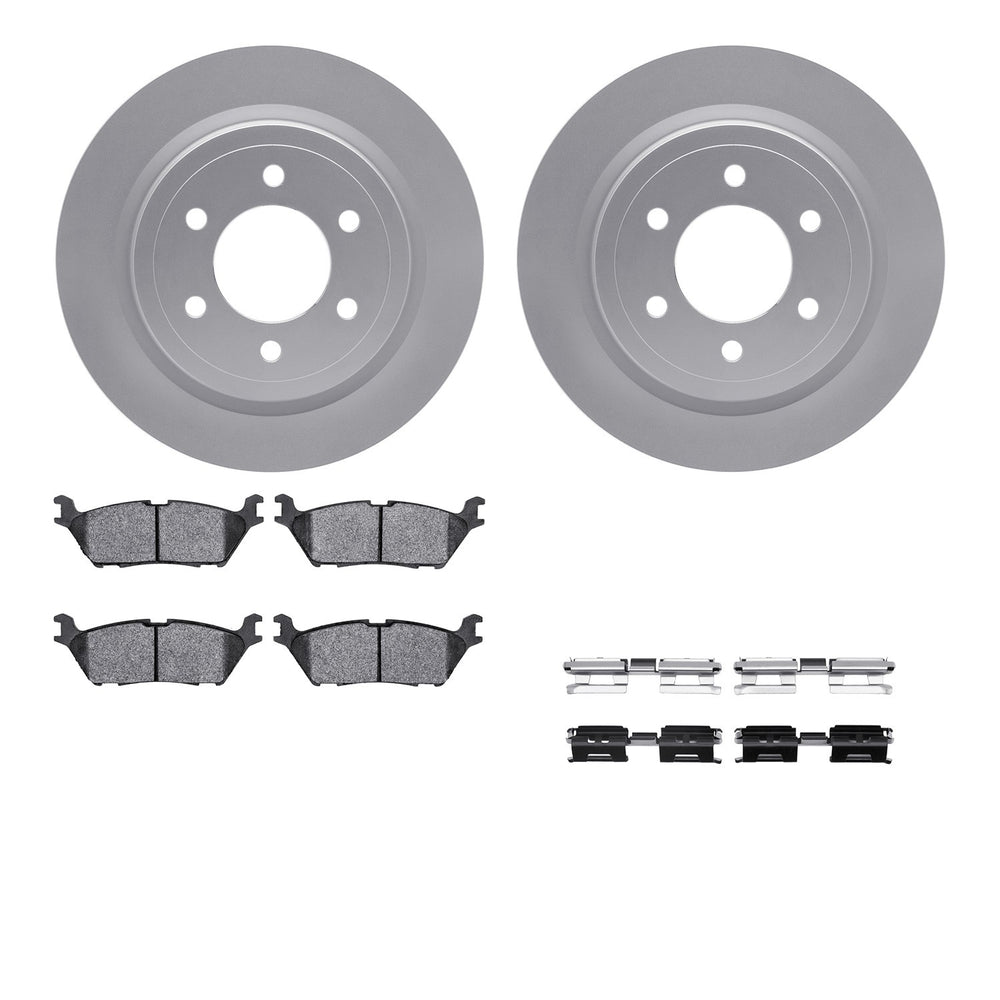 DFC 18-21 Ford F-150 Rear Geospec Rotors with 5000 Advanced Brake Pads w/Hardware