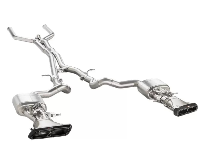 Akrapovic 2018 Mercedes Benz E63 Evolution Line (Titanium)  & Link Pipe w/ Gloss Carbon Fiber Tips