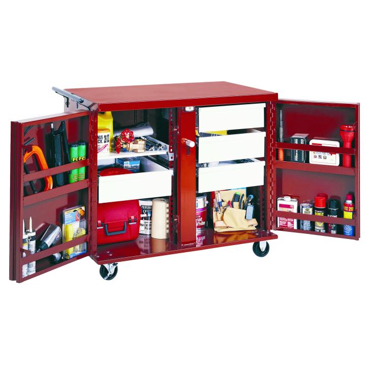 JOBOX 16/14 GA. STEEL 4 DRAWER ROLLING WORKBENCH W/ 4 CASTER KIT