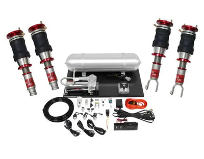 AirPlus Air Struts allow for entry into air suspension without breaking the bank. When raised AirPlus Air Struts allow for clearance for speed bumps dips driveways and road hazards and when deflated allow your vehicle to drop all the way to the ground.