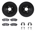 R1 05-20 Infiniti EX35 Front Drilled & Slotted Black Brake Rotor Set w/Ceramic Pads and Hardware