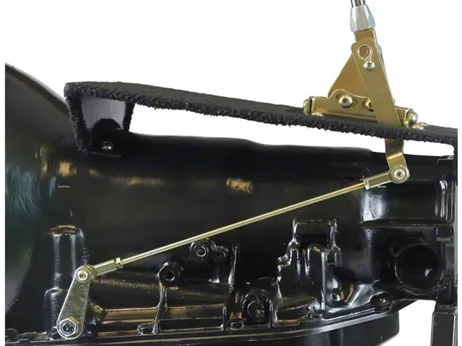 FLOOR MOUNT SHIFTER D C6 TRANS W/BLK 16IN BENCH BEND LEVER & MUSHROOM BLK KNOB
