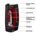 SUBURBAN GMC YUKON AND YUKON DENALI LED TAILLIGHT MATTE BLACK HOUSING AND CLEAR LENS - RED LIGHT BAR SEQUENTIAL TURN SIGNAL BREATHING LIGHT EFFECT