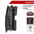 SUBURBAN GMC YUKON AND YUKON DENALI LED TAILLIGHT MATTE BLACK HOUSING AND CLEAR LENS - RED LIGHT BAR SEQUENTIAL TURN SIGNAL BREATHING LIGHT EFFECT