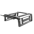 ~(49 lbs. 53X17X8)~ Overland Access Rack Black Mild Steel Aluminum Clamp-On With Three Lifting Side Gates Includes (4) 3 Inch ZROADZ LED Pod Lights and Universal Wiring Harness 2019-2021 Jeep Gladiator