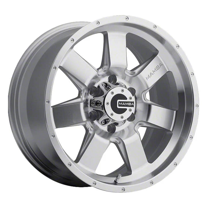 Mamba M14 18x9 6x139.7 ET12 Machined Face Silver / Drill Holes
