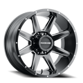 Aluminum Wheels 20x10 Stryker 954M Milled-Dimples Satin Black -19 Offset 8 on 165.1 Bolt Pattern 125.2 Bore Raceline
