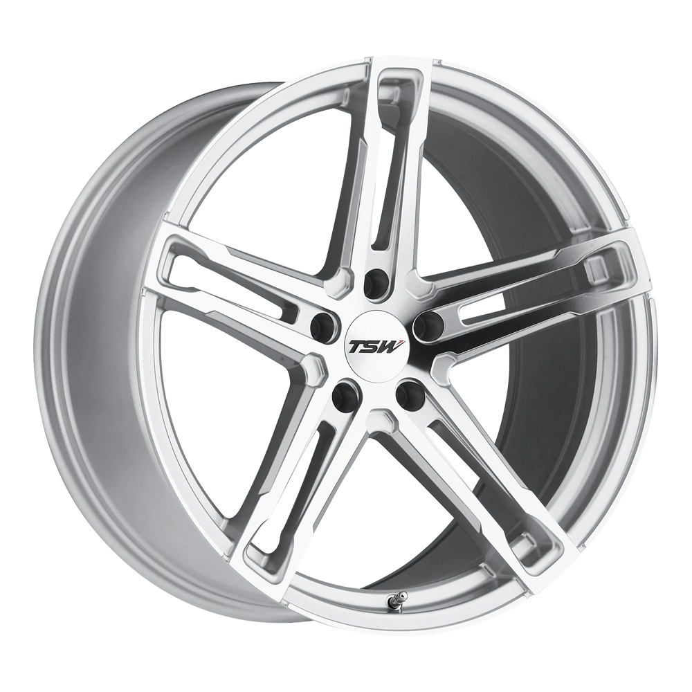 ~(32 lbs. 22X22X11)~ TSW MECHANICA 20x9.0 5/120 ET15 CB76.1 SILVER W/MIRROR CUT FACE