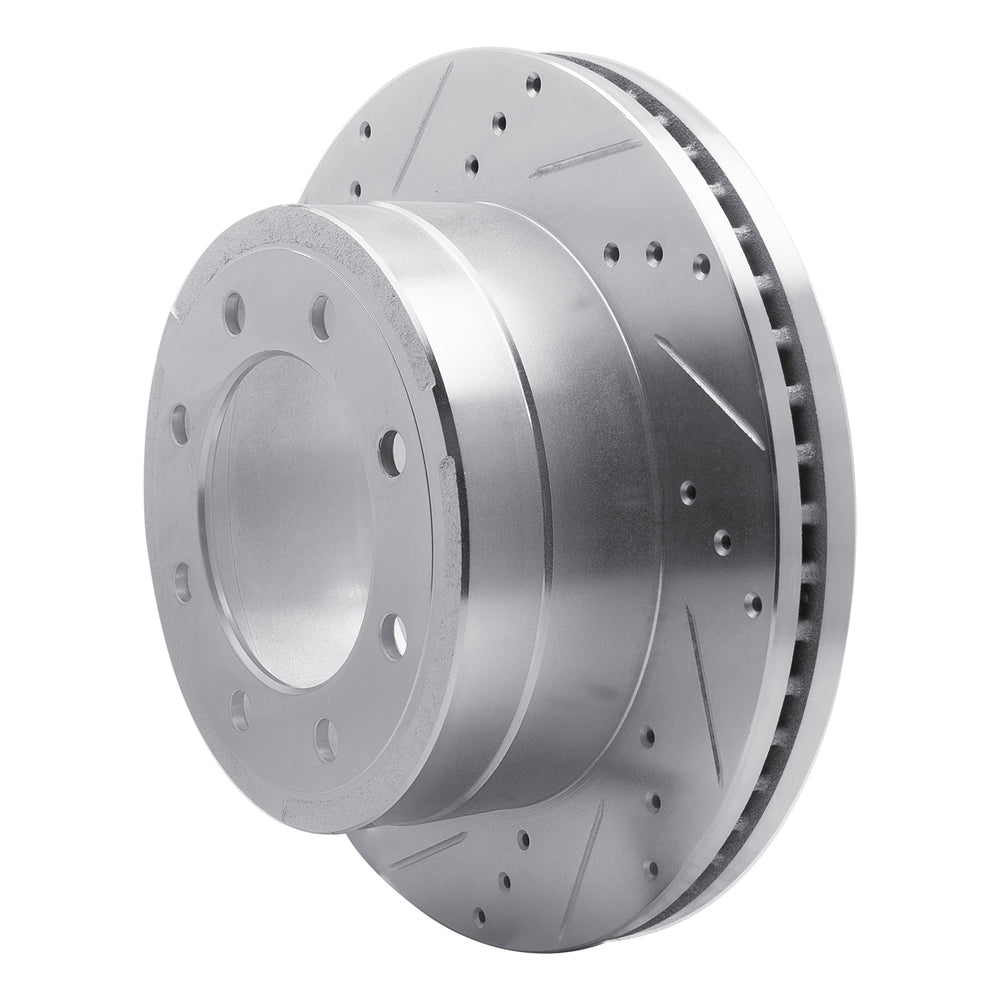 R1 Concepts Brake Rotor Drilled and Slotted Silver Fits Ford F-250