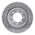 R1 Concepts Brake Rotor Drilled and Slotted Silver Fits Ford F-250