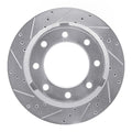 R1 Concepts Brake Rotor Drilled and Slotted Silver Fits Ford F-250