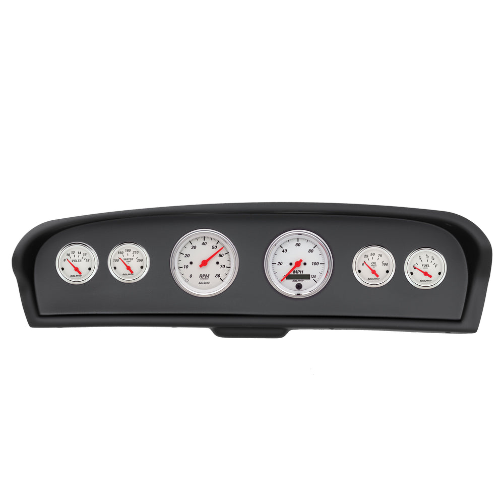 6166 FORD TRUCK DIRECT FIT DASH KIT TACH/MPH/FUEL/OIL P/WTMP/VOLT ARCTIC WHITE