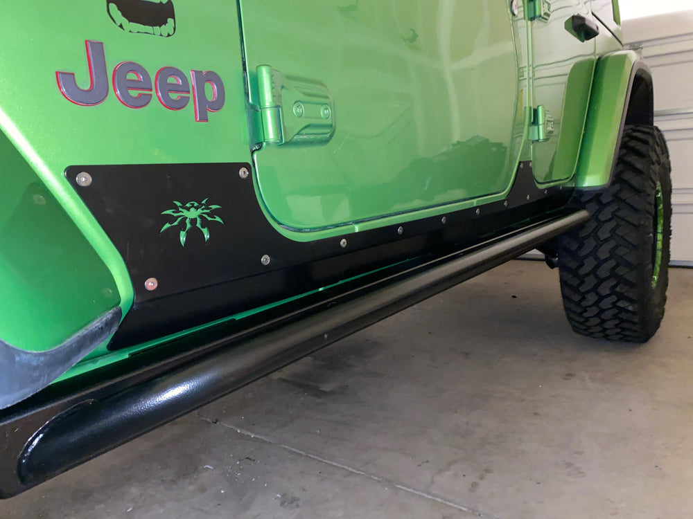 Rock Hard 4x4 Patriot Series Tube Slider Rocker Guards Angled Up for Jeep Wrangler JL 4DR 2018 - Current [RH-90104]
