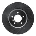 R1 11-16 BMW Z4 Front Left Drilled & Slotted Black Brake Rotor