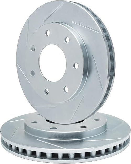 R1 Concepts Brake Rotor- Slotted - Silver Fits Ford F-150