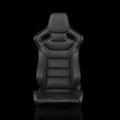 Braum Elite Series Sport Seats - Black Suede (Grey Stitching) - BRR1-BKSD
