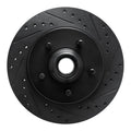 R1 99-04 Ford Expedition Front Right Drilled & Slotted Black Brake Rotor