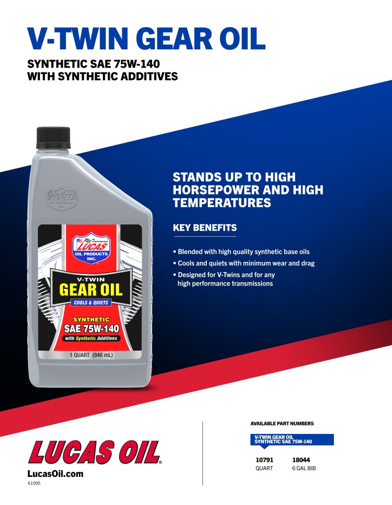 SYNTHETIC SAE 75W140 VTWIN GEAR OIL 1 QT CASE OF