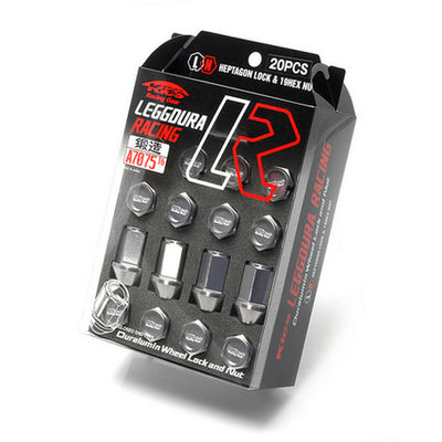 Project Kics 12X1.50 Gunmetal Leggdura Racing Lug Nuts (Laser Logo) - 20 PCS