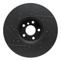 R1 16-25 BMW 330e Left Front Drilled & Slotted Black Brake Rotor