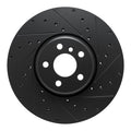 R1 16-25 BMW 330e Left Front Drilled & Slotted Black Brake Rotor