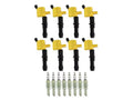 Ignition Upgrade Kit- 2004-2008 Ford 4.6L/5.4L/6.8L 3-Valve, Yellow 8-Pack Includes 8-Pack Of Hp Copper Spark Plugs (P/N 8160) & 8-Pack Of Ignition Coil (P/N 140033-8) ACCEL
