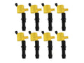Ignition Upgrade Kit- 2004-2008 Ford 4.6L/5.4L/6.8L 3-Valve, Yellow 8-Pack Includes 8-Pack Of Hp Copper Spark Plugs (P/N 8160) & 8-Pack Of Ignition Coil (P/N 140033-8) ACCEL