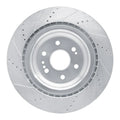DFC 14-20 Cadillac Escalade Front Right Drilled & Slotted Silver Brake Rotor