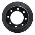 R1 09-20 Chevrolet Express 3500 Rear Left Slotted Black Brake Rotor
