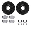 R1 E- Line Series Brake Rotor - D/S - Black w/ Ceramic Pads Hdw