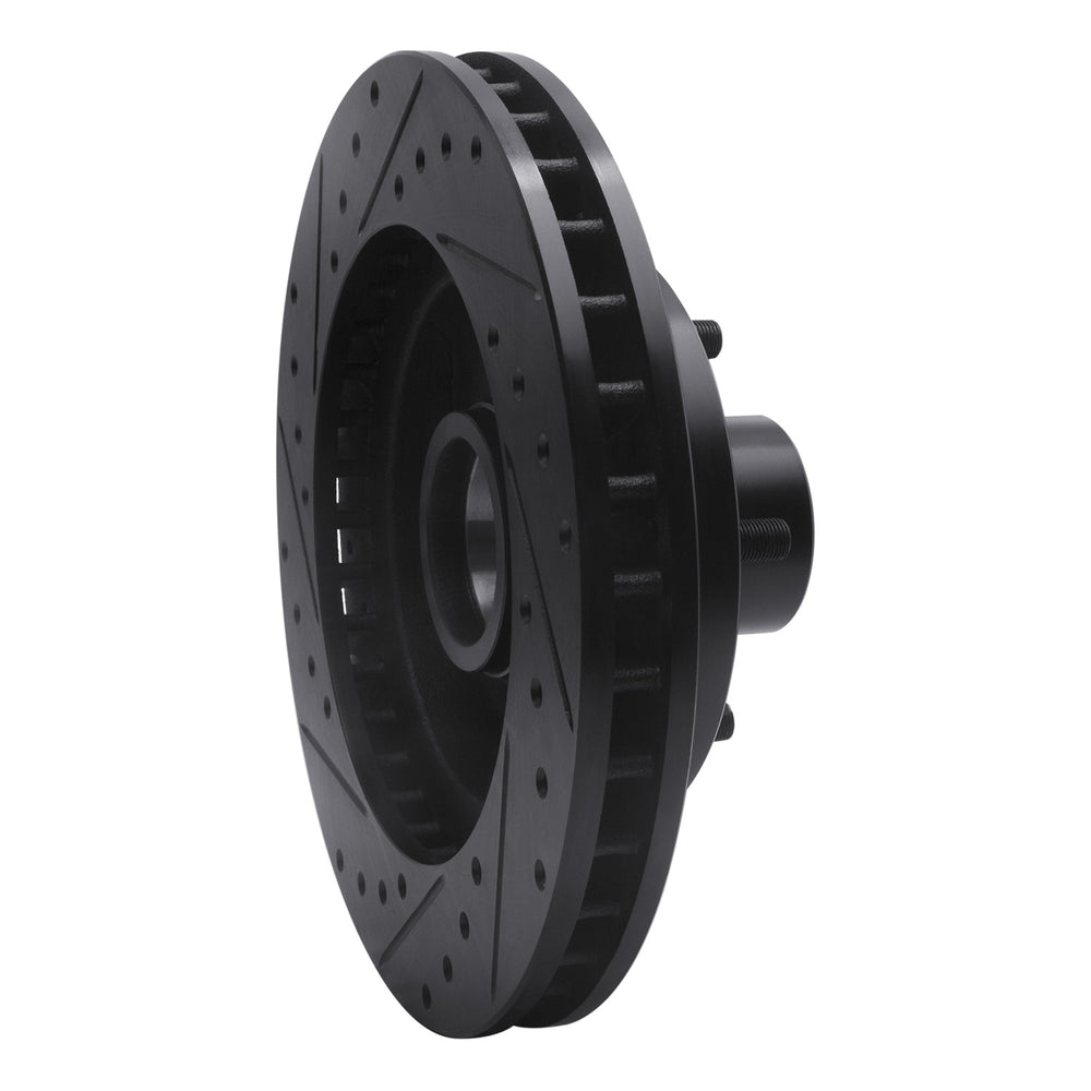 R1 69-96 Buick Estate Wagon Front Right Drilled & Slotted Black Brake Rotor