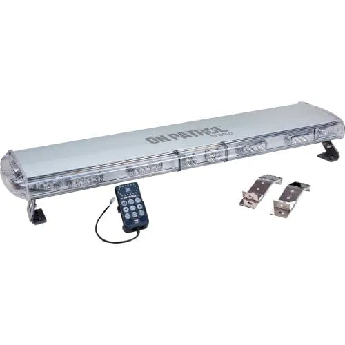 ON PATROL SERIES LED ROOF MOUNT LIGHT BAR 44IN LONG CLEAR LENS BLUE LEDS