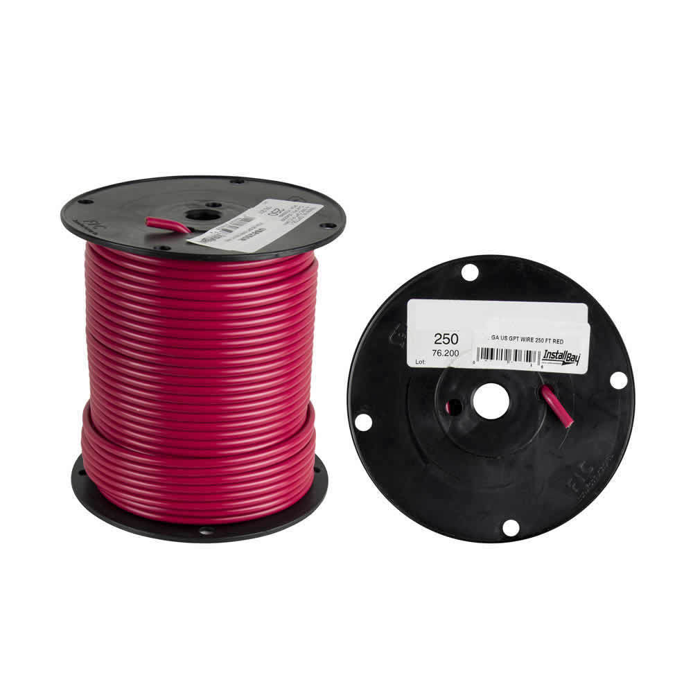 10 GA US GPT ALL COPPER PRIMARY WIRE RED - COIL OF 250 FT