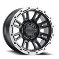 Aluminum Wheels 17x8.5 Compass 956BS Satin Black Silver Ring 0 Offset 6 on 135 Bolt Pattern 87.1 Bore Raceline
