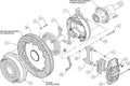 Wilwood AERO4 Rear P-Brake Kit 14.00in Drilled Red Big Ford Old Style 2.36in Offset