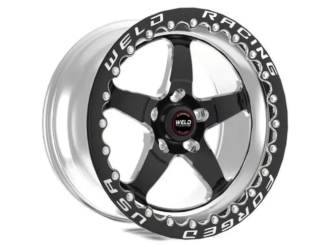 Weld S71 17x10 / 5x5 BP / 7.2in. BS 43mm O/S Black Wheel (High Pad) - Single Beadlock