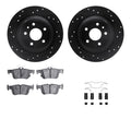 R1 13-20 Ford Special Service Police Sedan Rear Drill/Slot Black Rotors w/Ceramic Pads