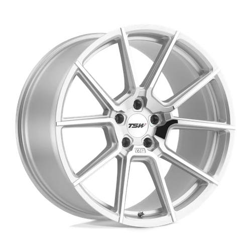 ~(35 lbs. 20X20X11)~ TSW CHRONO 18x9.5 5/112 ET39 CB66.56 SILVER W/MIRROR CUT FACE
