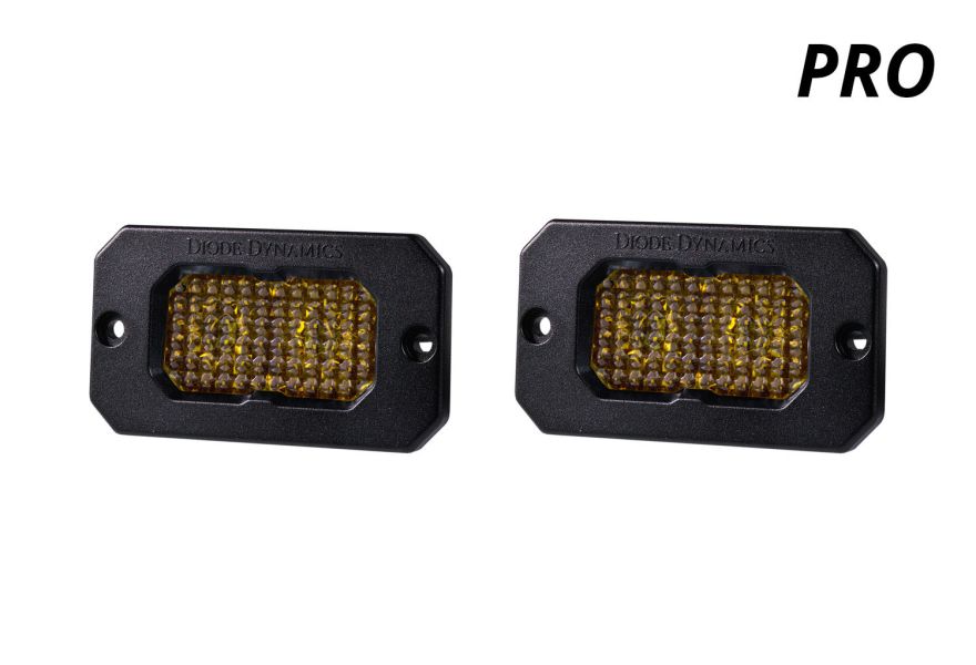 Diode Dynamics Stage Series 2 In LED Pod Pro - Yellow Fog Flush ABL (Pair)