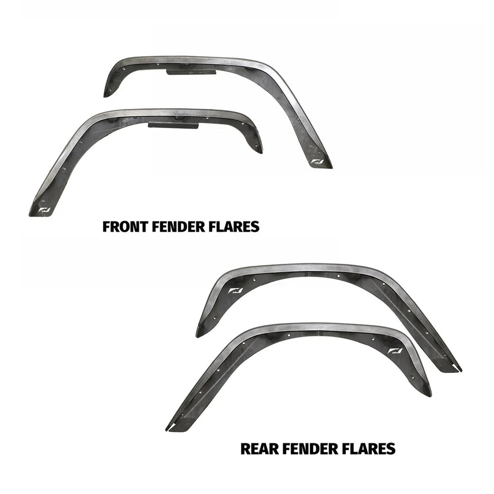 Front and Rear 4 Inch Crusher Fender Package 07-18 Jeep Wrangler JK JKU Motobilt