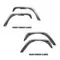 Front and Rear 4 Inch Crusher Fender Package 07-18 Jeep Wrangler JK JKU Motobilt