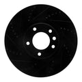 R1 08-09 Porsche Cayenne Front Left Drilled & Slotted Black Brake Rotor